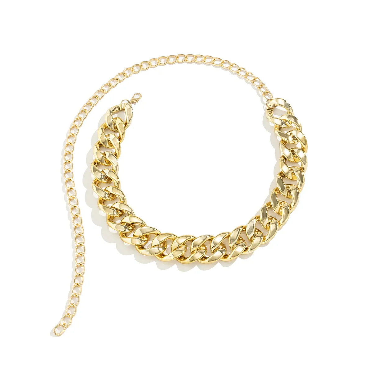 18K Gold-Plated Curb Chain Waist Belt