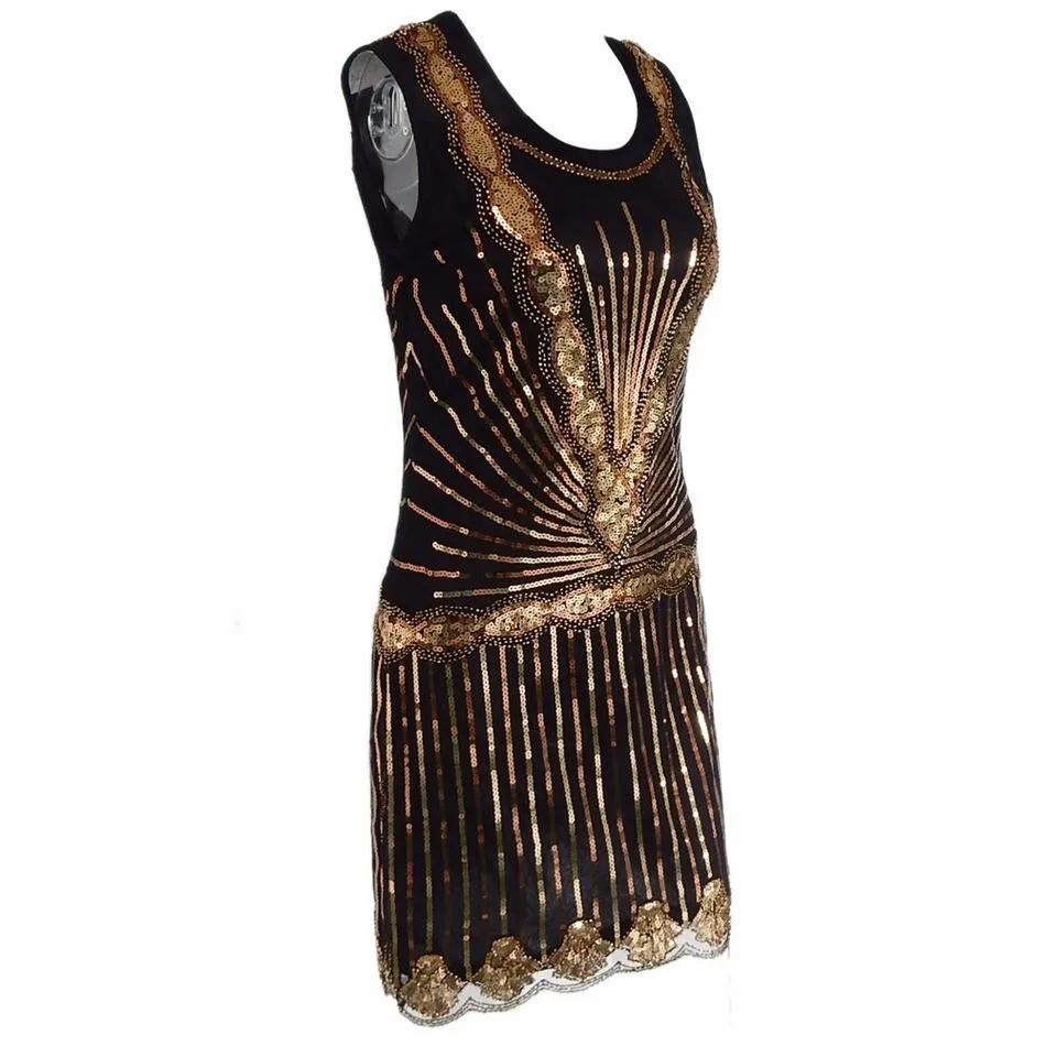 1920s Gatsby Style Dress Vintage Art Deco Sequin Inspired Great Gatsby|JAOSWISH