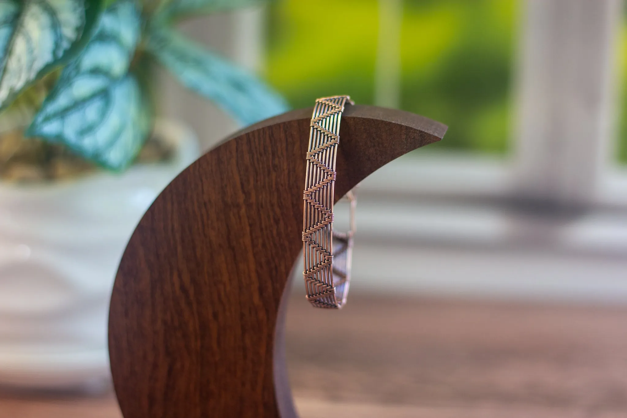 8-Strand Copper Pyramid Weave Bracelet