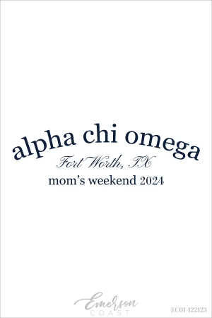 Alpha Chi Omega Texas Christian University Mom's Weekend T-Shirt