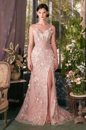 Andrea & Leo A1396 Sheer Pleated Corset Gown