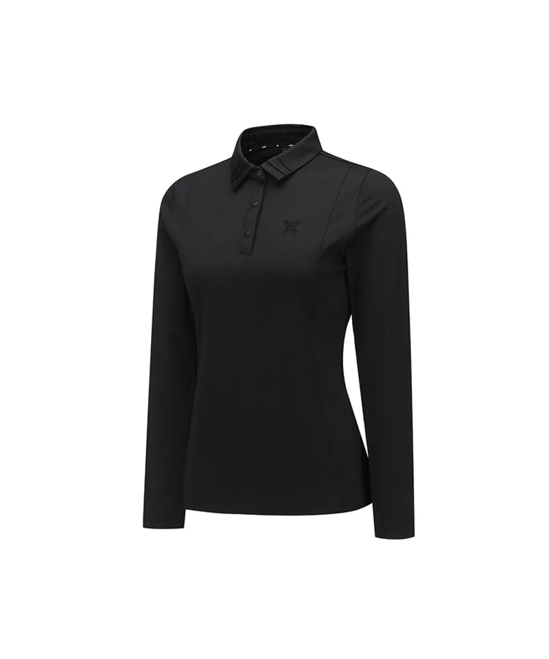 ANEW Golf Women's Collar Point Long T-Shirt - Black