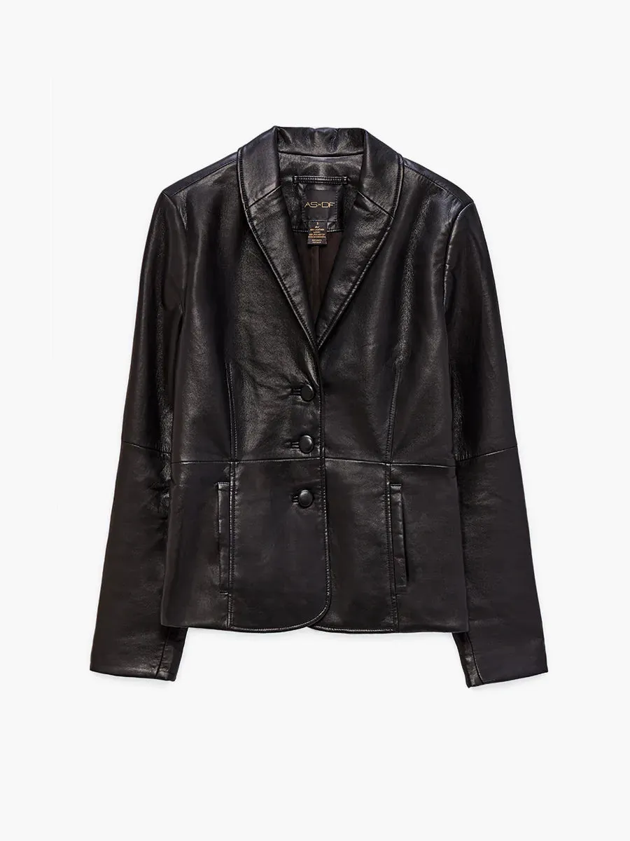 ASbyDF Denise Recycled Leather Blazer Black