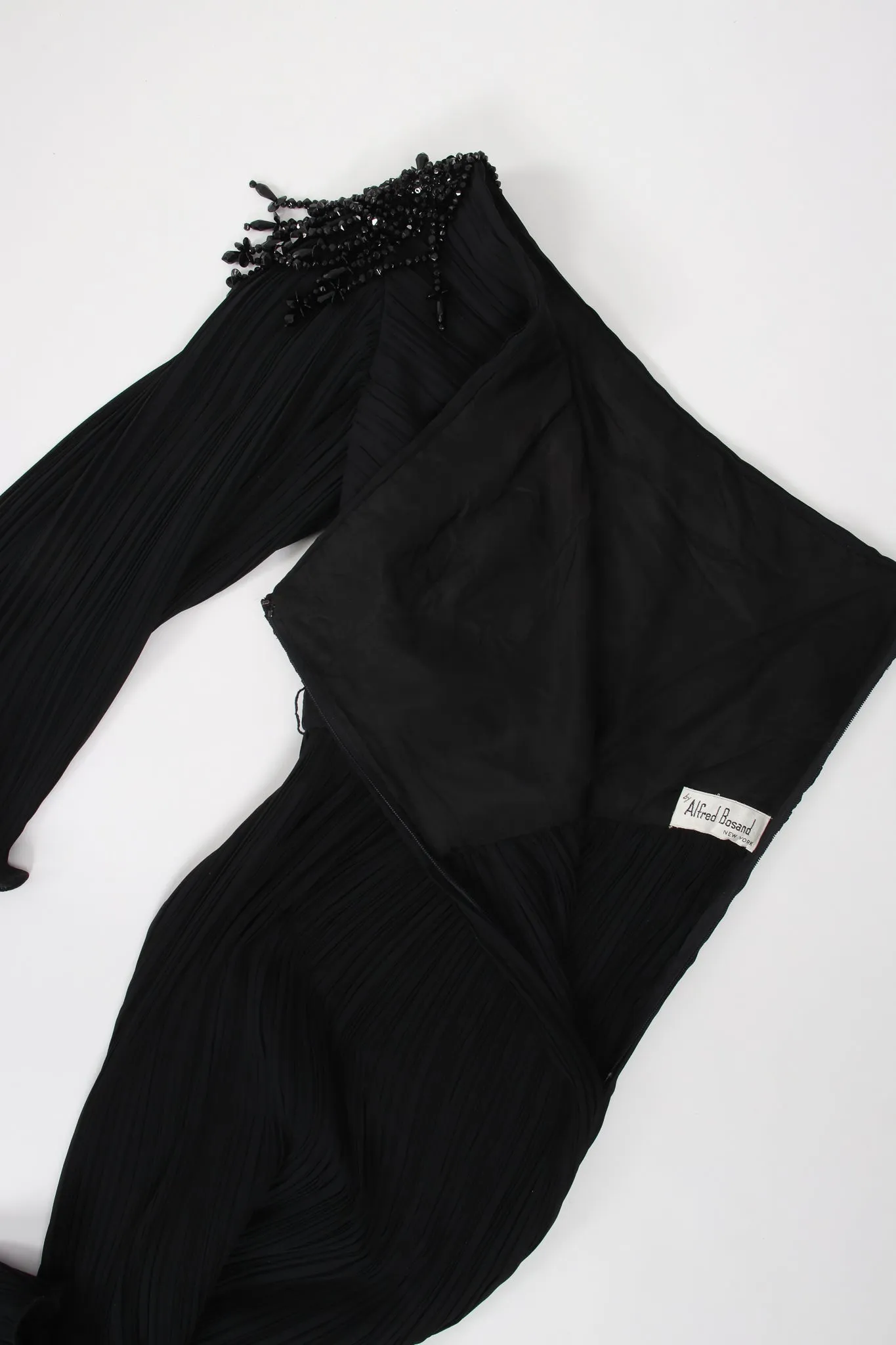 Asymmetrical Pleated Sleeve Gown