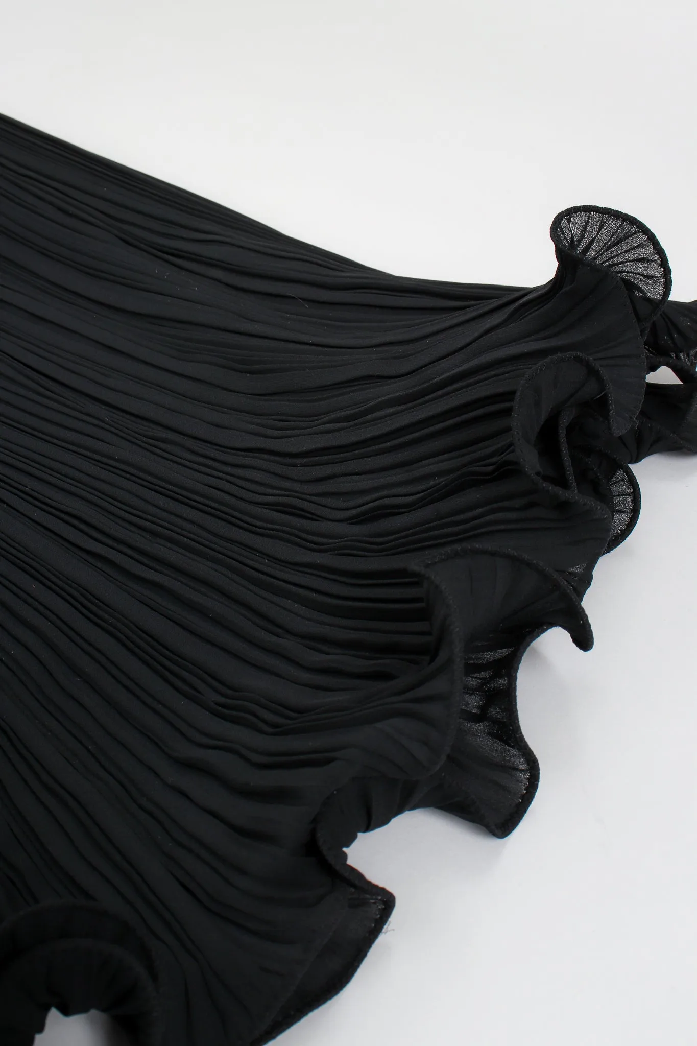 Asymmetrical Pleated Sleeve Gown