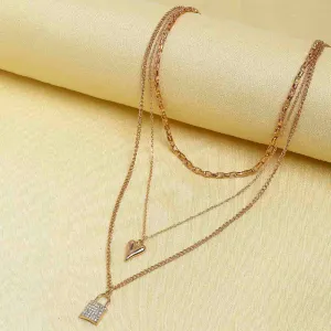 Auwai Lock and Heart Necklace