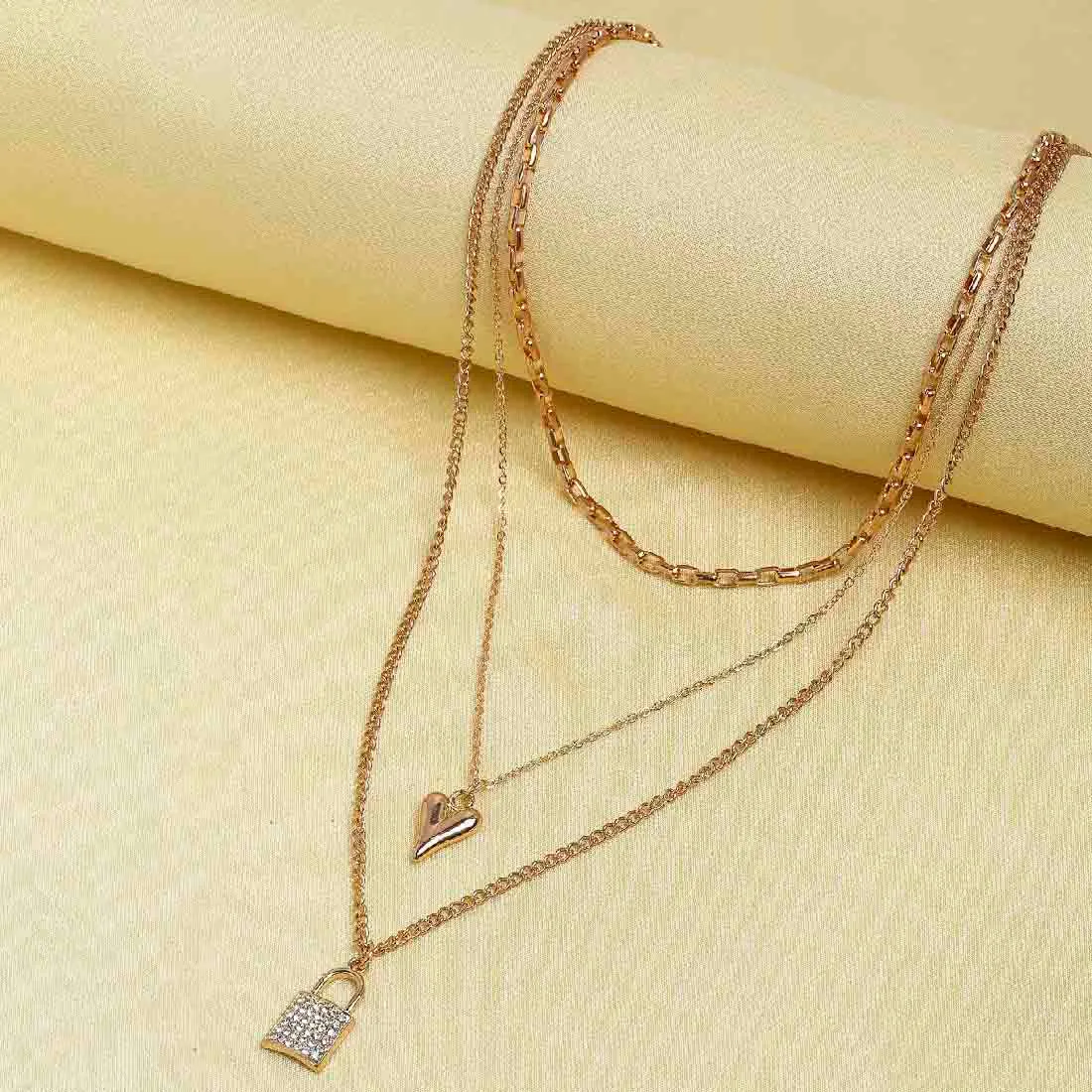 Auwai Lock and Heart Necklace