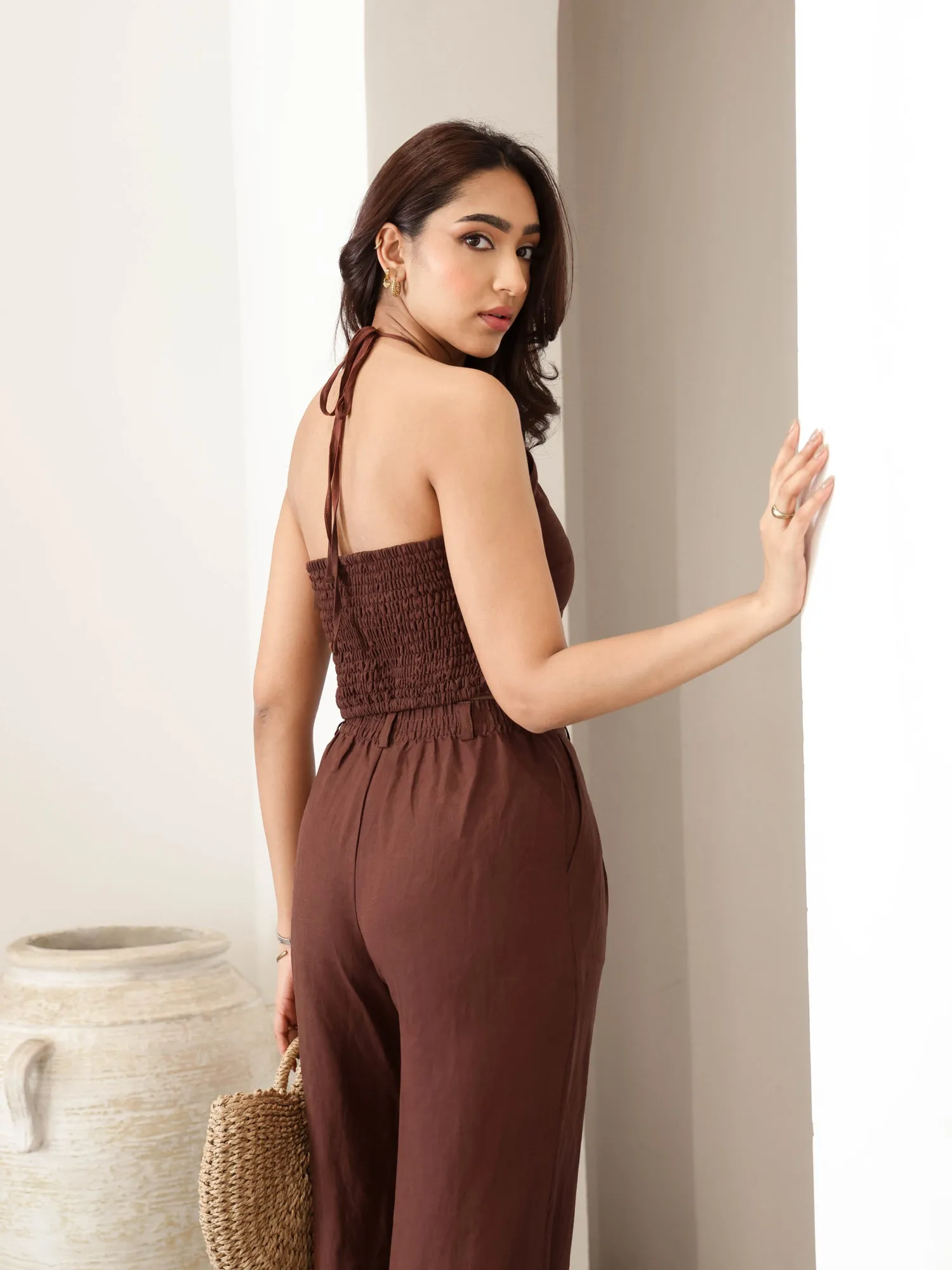 Back Elasticated Wide Leg Pant