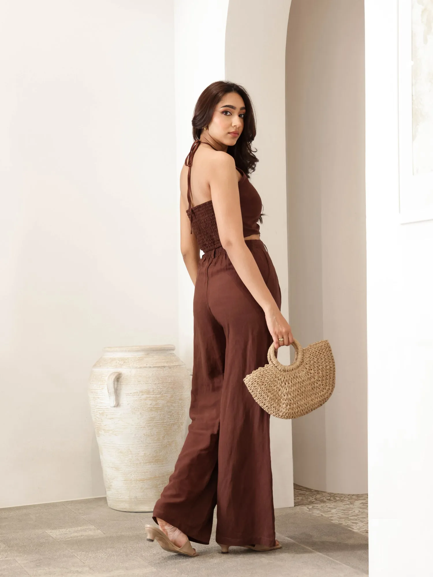 Back Elasticated Wide Leg Pant