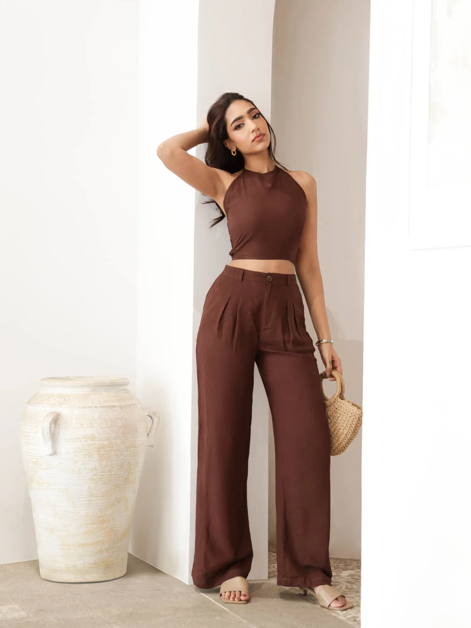 Back Elasticated Wide Leg Pant