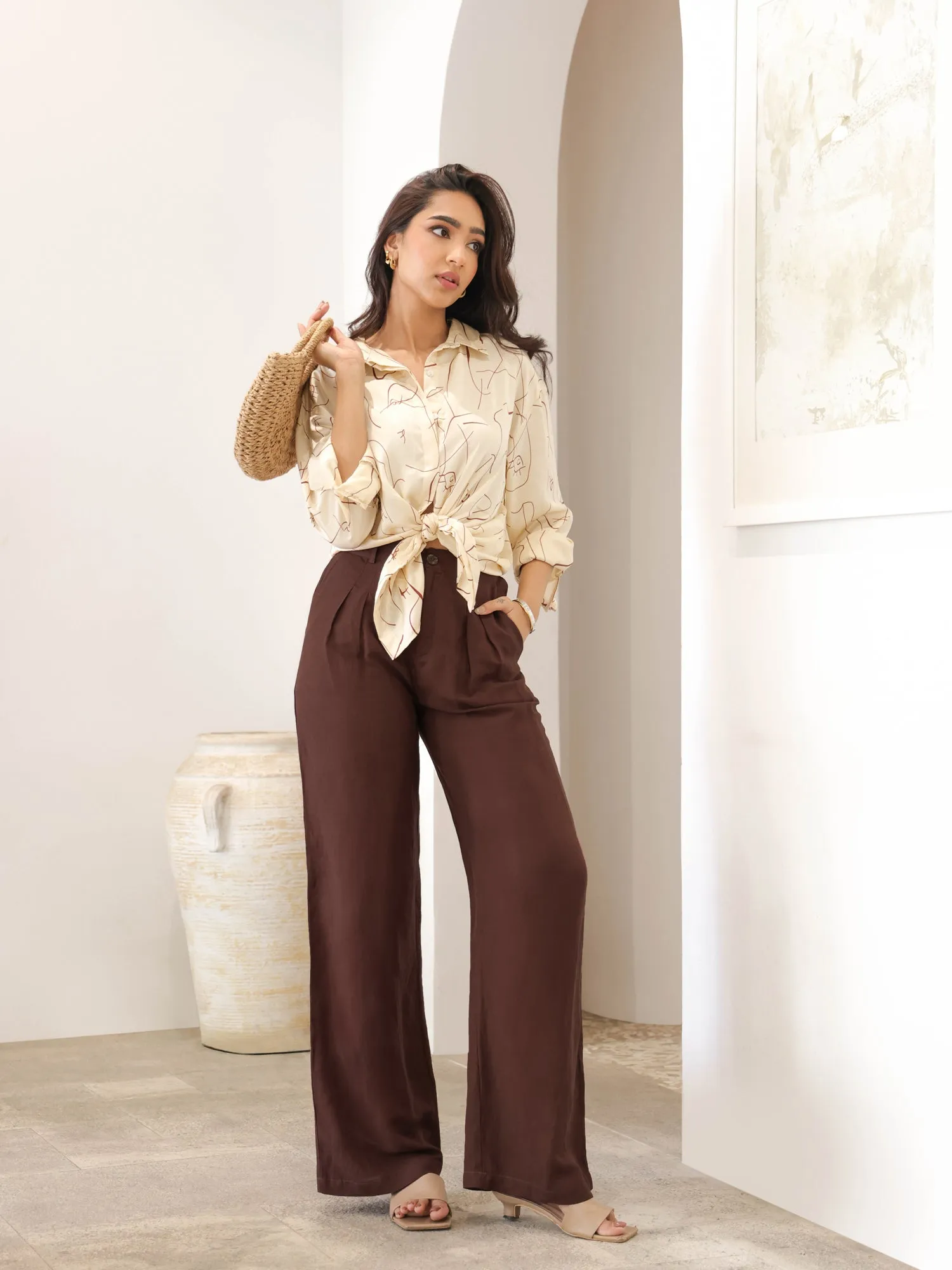 Back Elasticated Wide Leg Pant