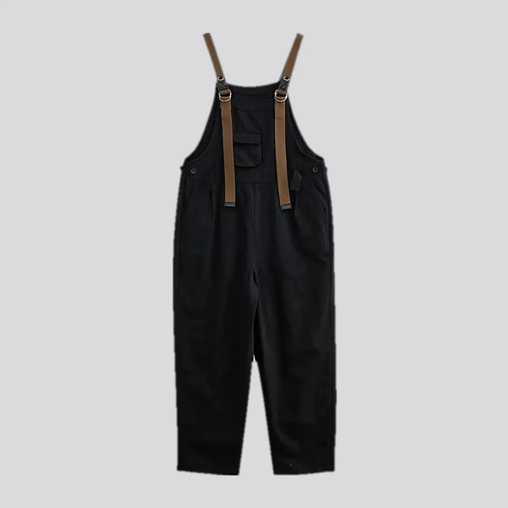 Baggy style monochrome women's denim overall