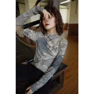 Baroque Art Women's Top with Y2K Streetwear Style