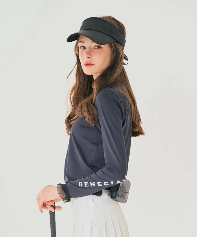 BENECIA 12 Shirring Lace Layered Tee - Black