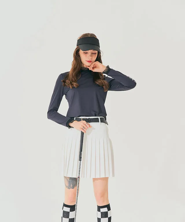 BENECIA 12 Shirring Lace Layered Tee - Black