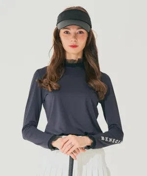 BENECIA 12 Shirring Lace Layered Tee - Black