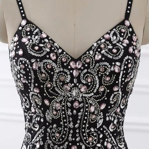 Black Mermaid Beading Prom Dress