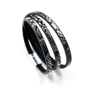 Black Serpentine Layered 0.2'' Bracelet
