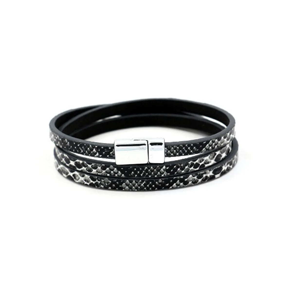 Black Serpentine Layered 0.2'' Bracelet