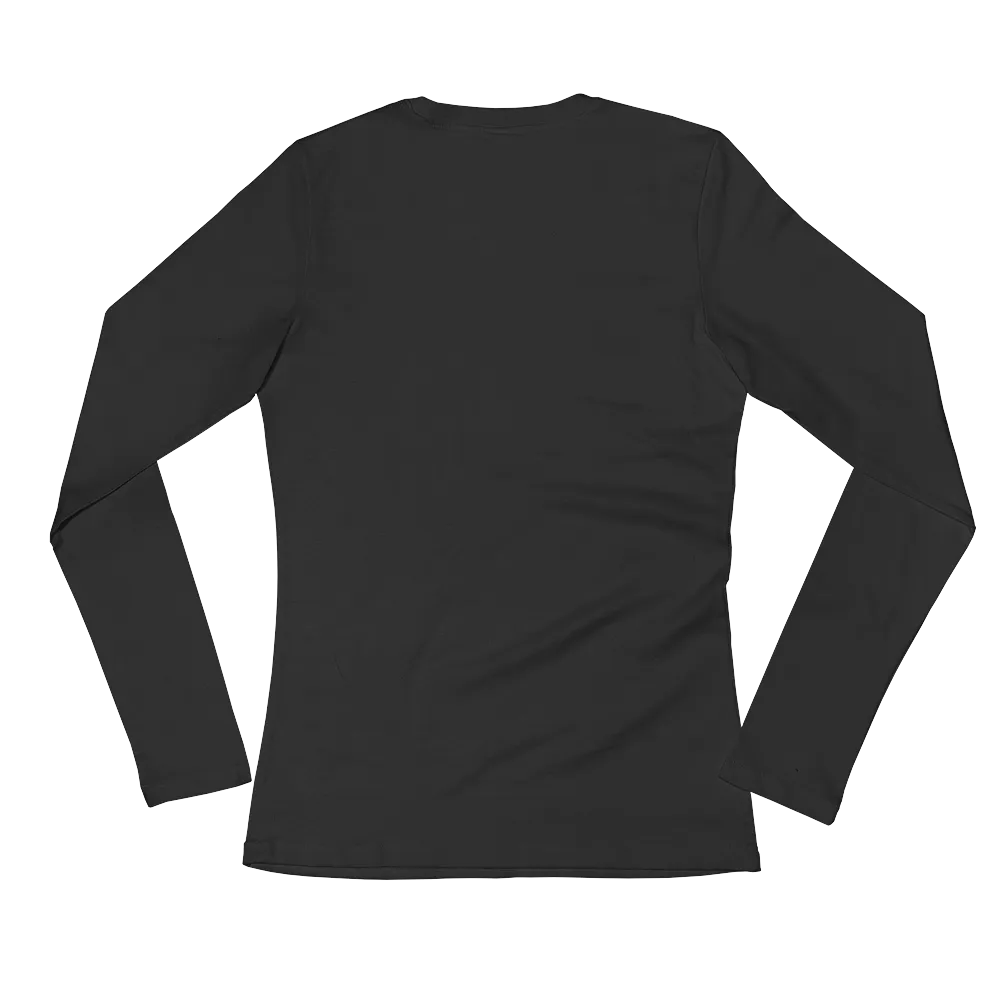 Black Solid Compass Logo Long Sleeve T-Shirt