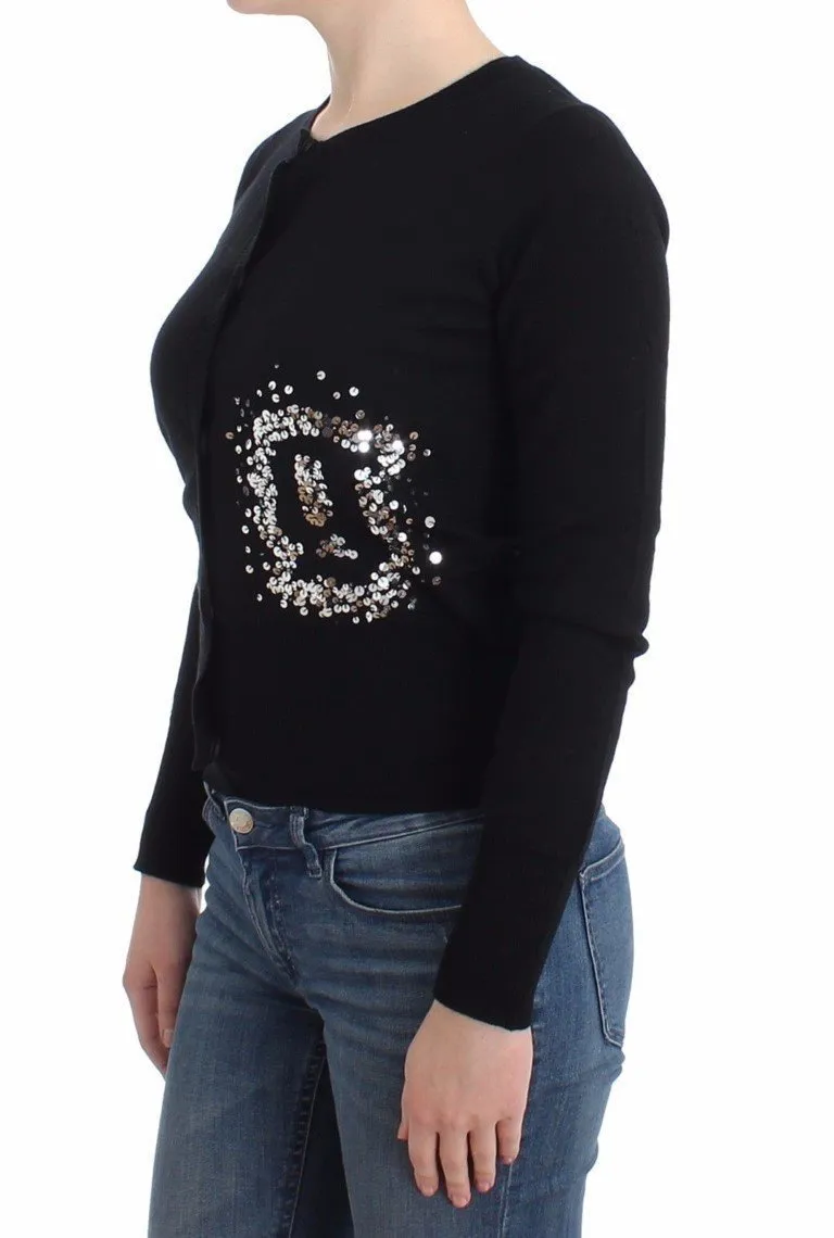 Black twinset cardigan top