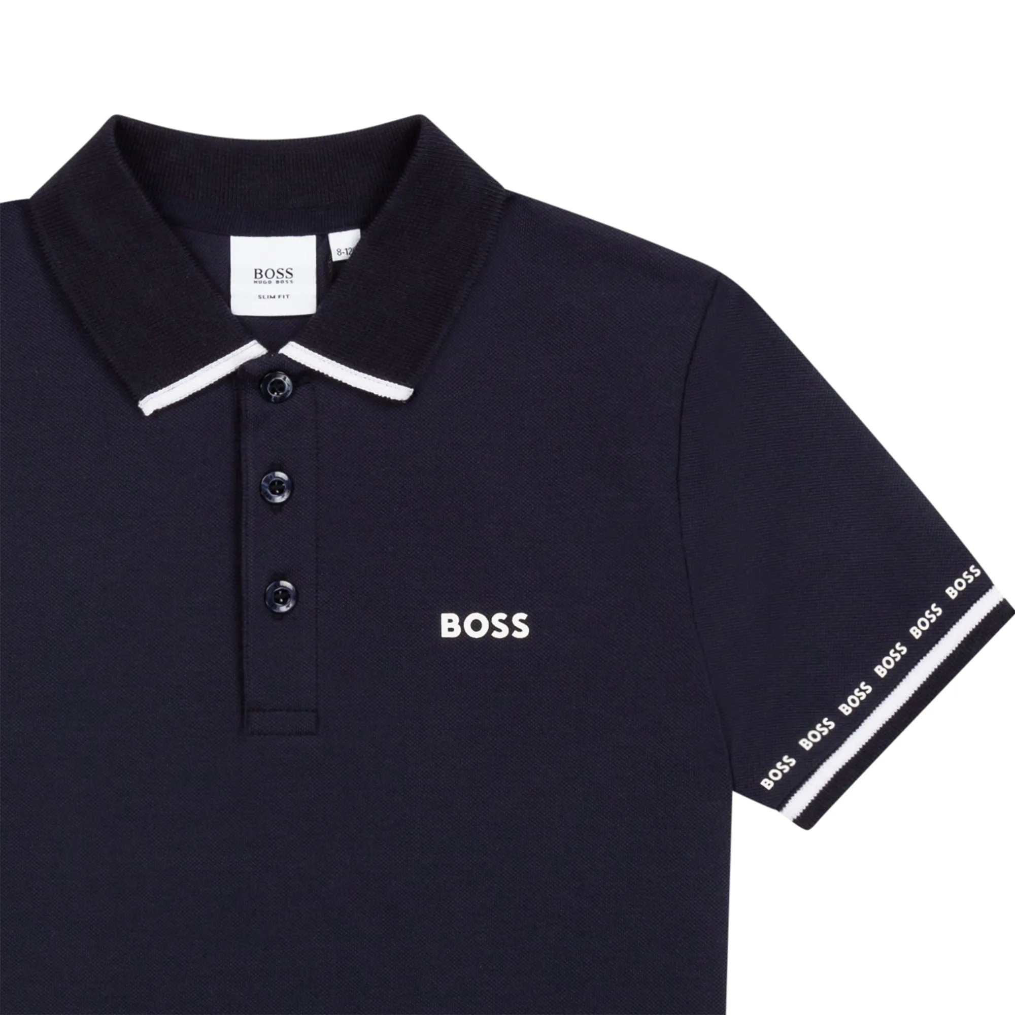 BOSS Pique Knit Polo Shirt - Navy