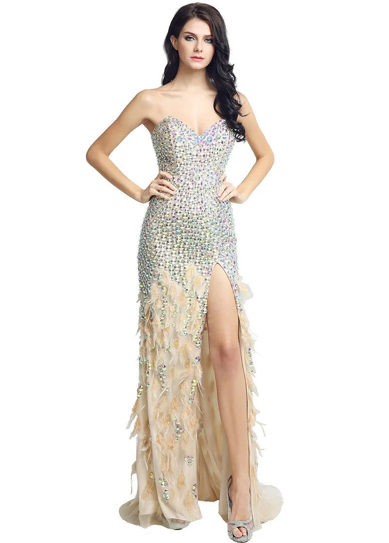 Brilliant Evening Dress With Slit