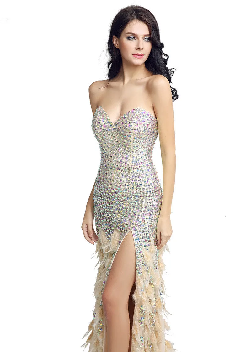 Brilliant Evening Dress With Slit