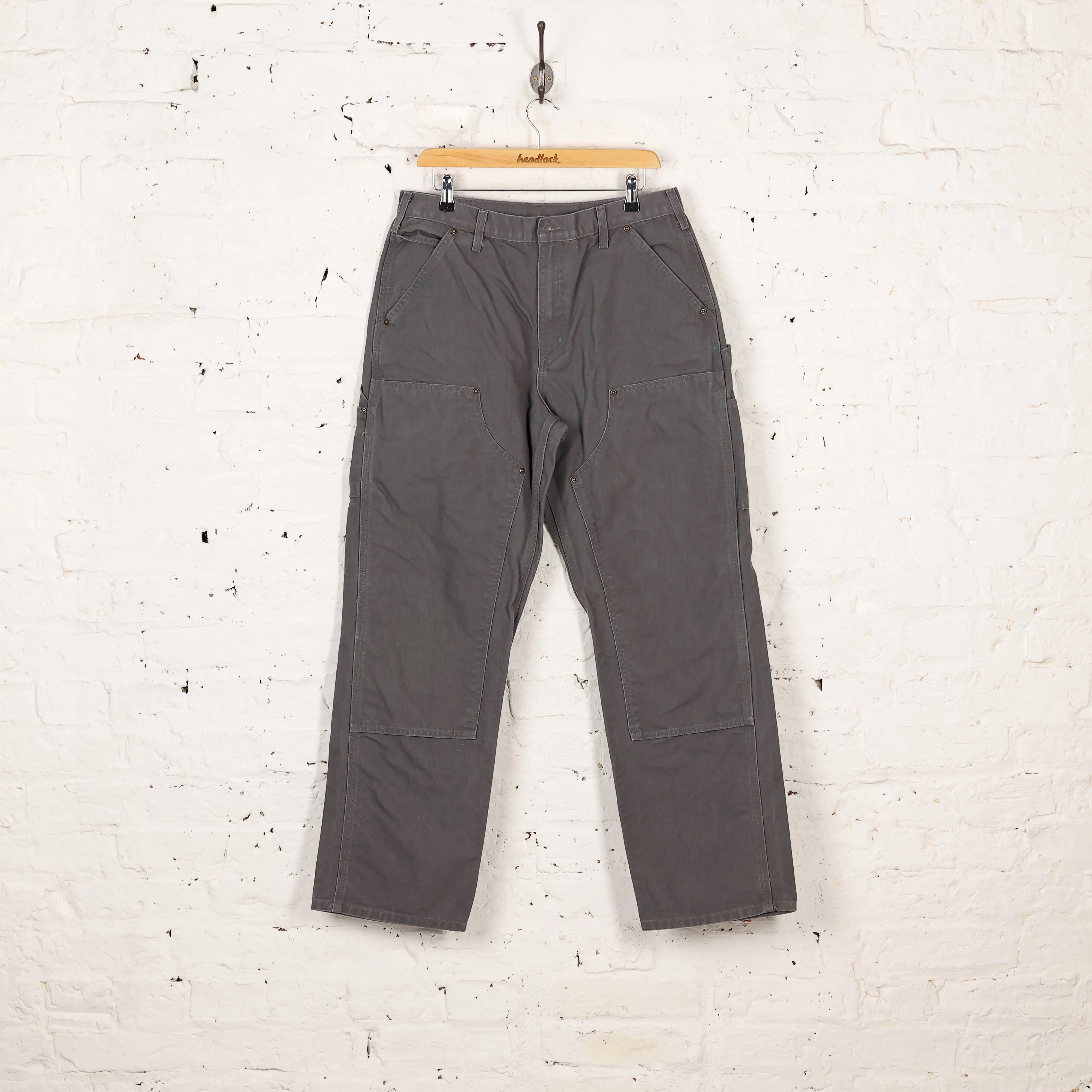 Carhartt Original Dungaree Fit Double Knee Work Pants - Grey - M