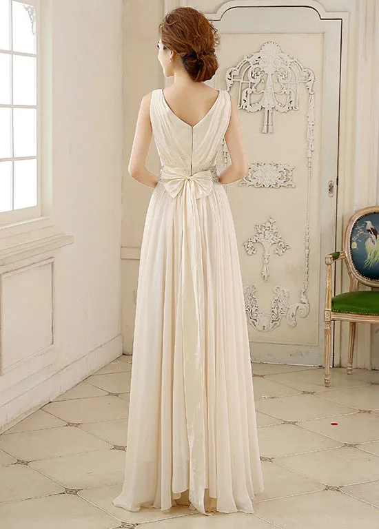 Chiffon V-neck A-line Prom Dress