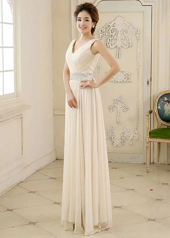 Chiffon V-neck A-line Prom Dress