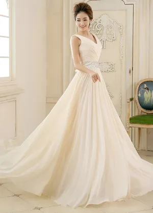 Chiffon V-neck A-line Prom Dress
