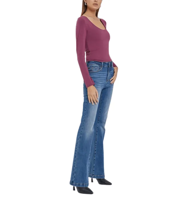 Claire Basic Fitted Long Sleeve Top