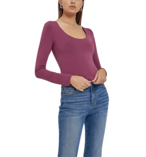Claire Basic Fitted Long Sleeve Top