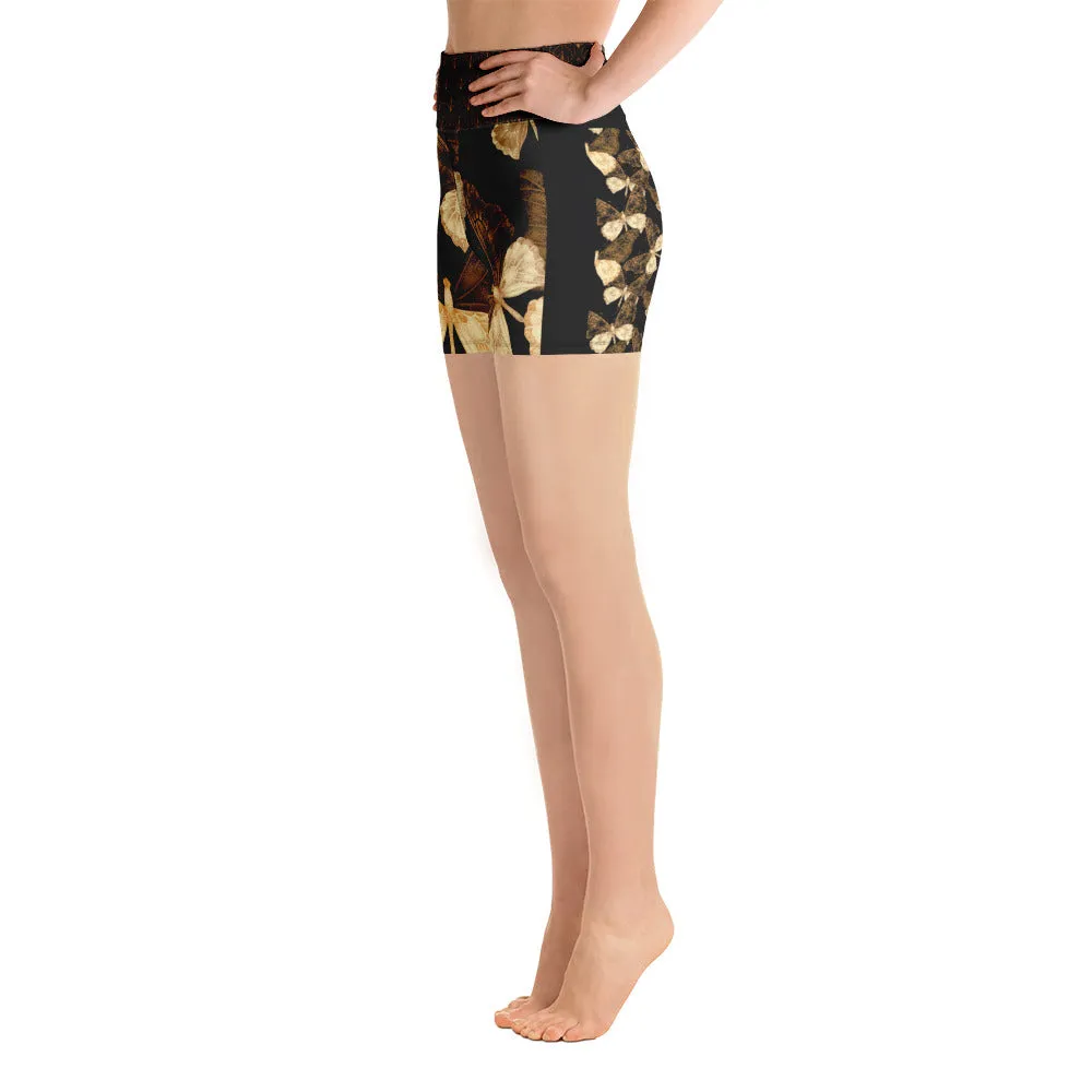 Copper Butterflies - Yoga Shorts