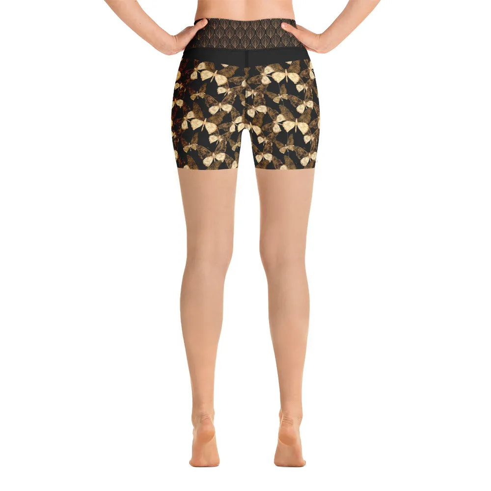 Copper Butterflies - Yoga Shorts