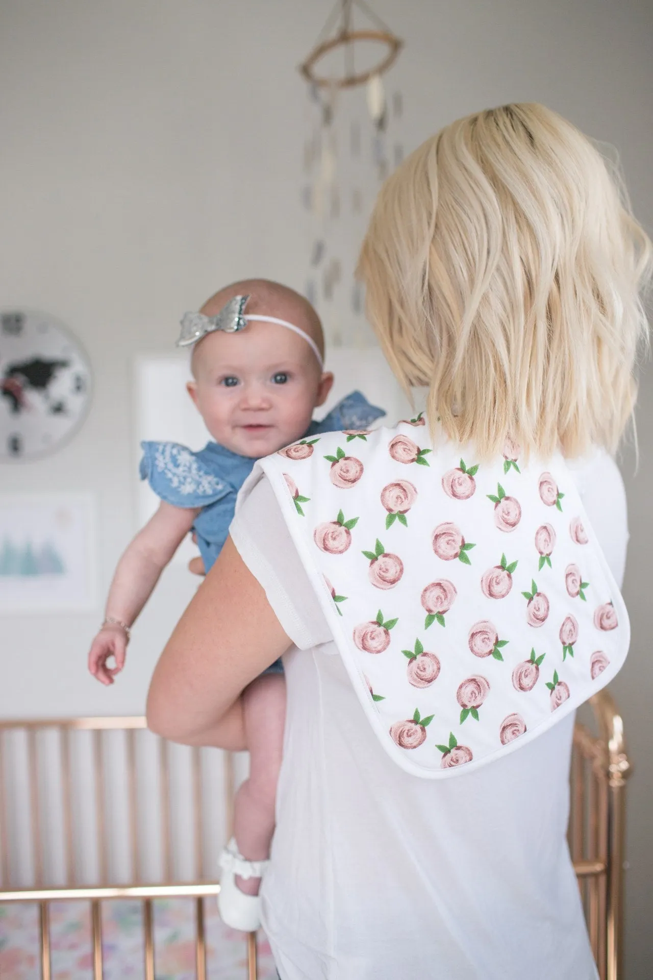 Copper Pearl Rosie Premium Burp Cloth Set