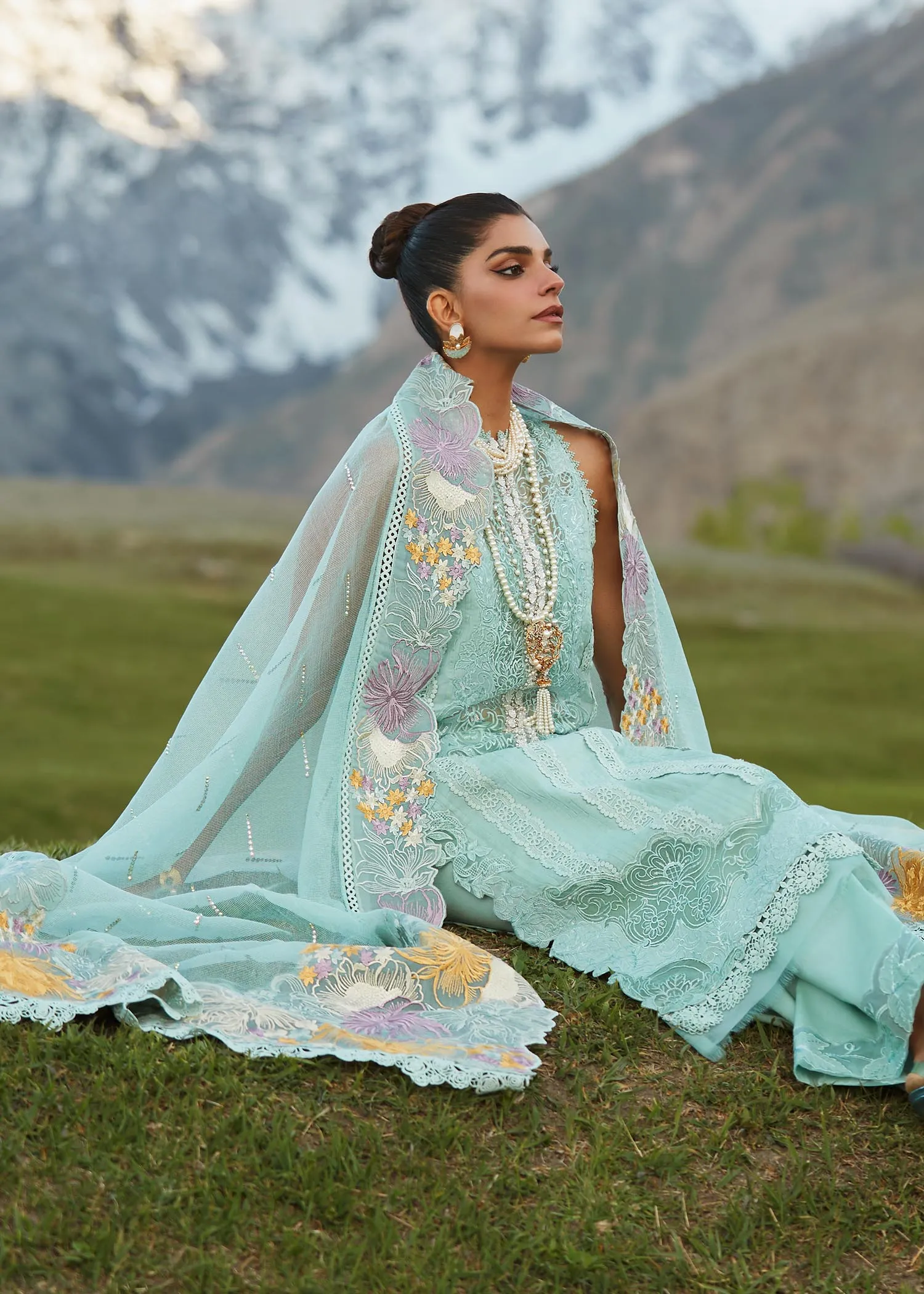 CRIMSON X SAIRA SHAKIRA LUXURY LAWN 2023 | Pleated Perfection - D4 A