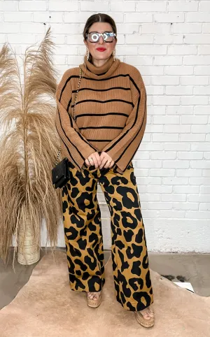 Crosby Leopard Wide Leg Trousers