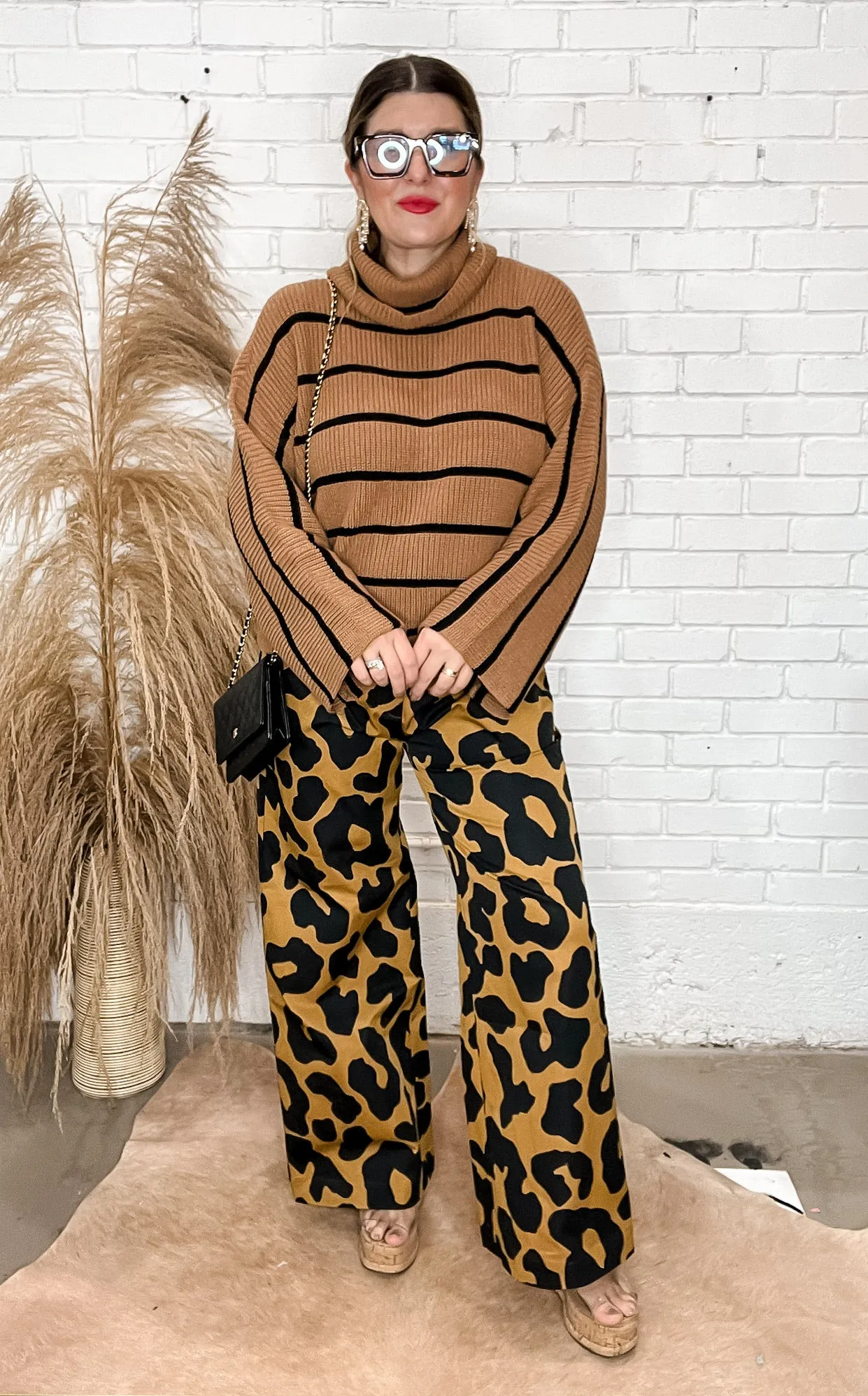 Crosby Leopard Wide Leg Trousers