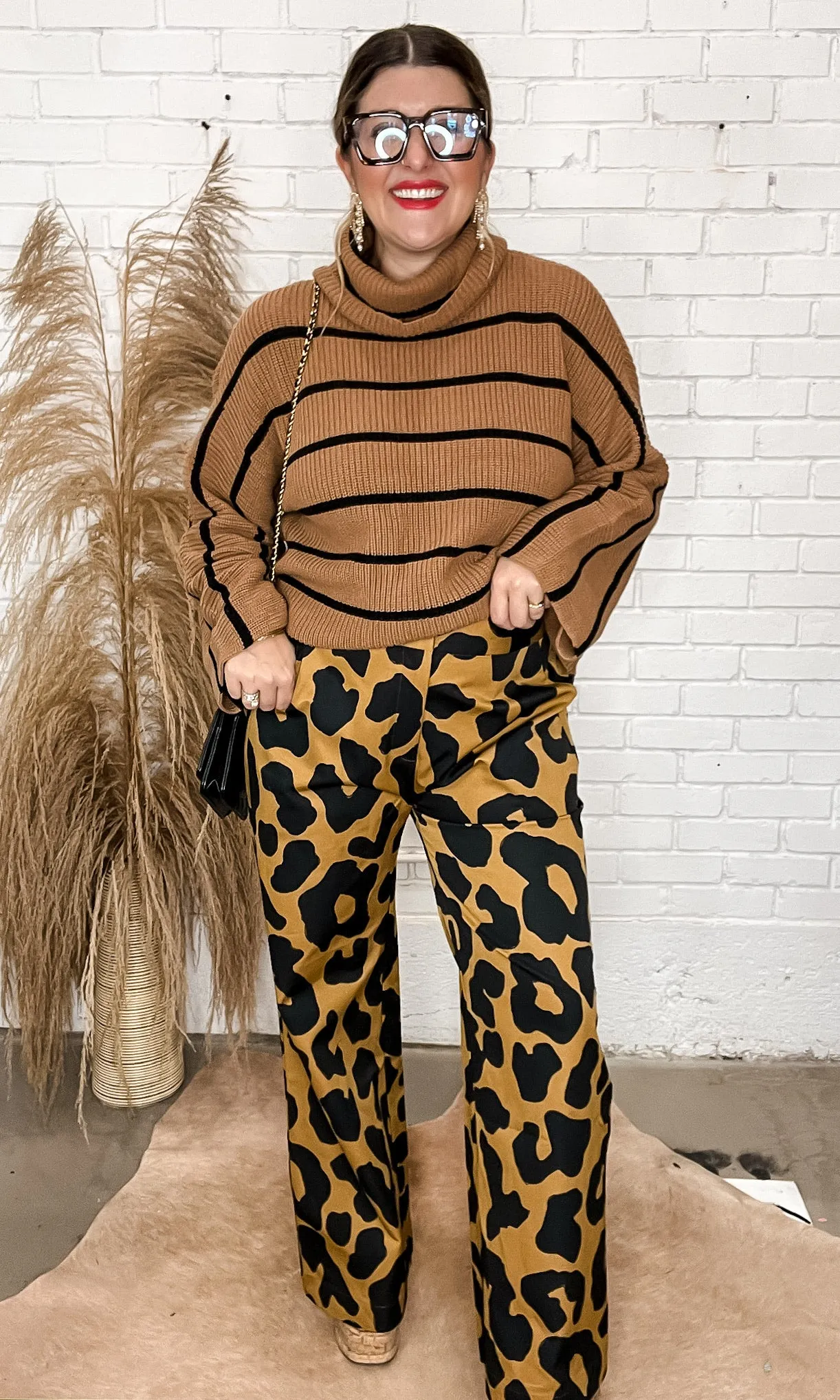 Crosby Leopard Wide Leg Trousers