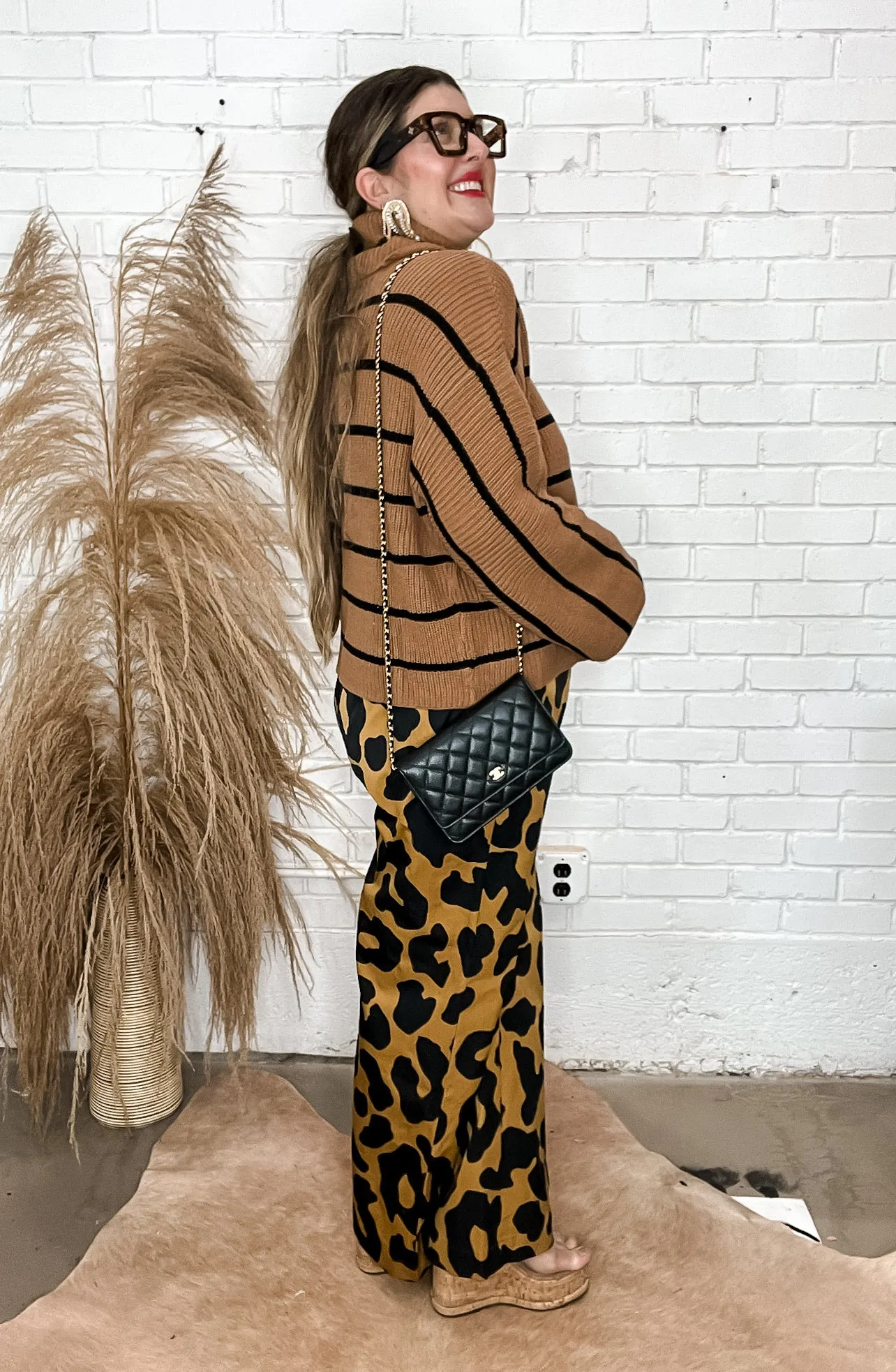 Crosby Leopard Wide Leg Trousers