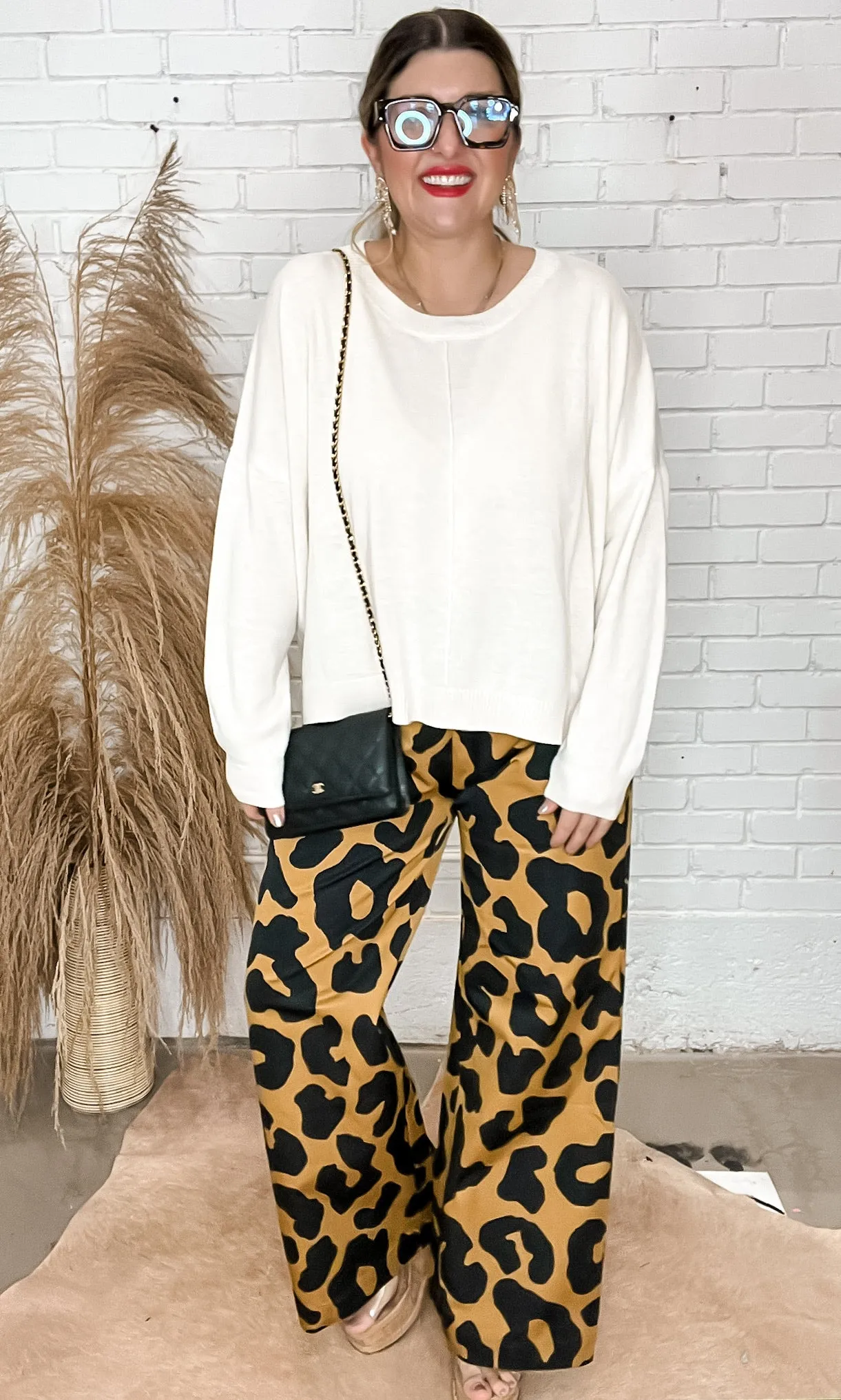 Crosby Leopard Wide Leg Trousers