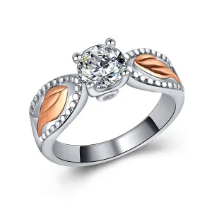Cubic Zirconia & Two-Tone Wing Ring