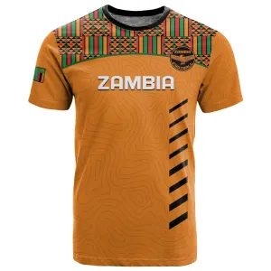 Custom Zambia Football T shirt Copper Queens Kente Pattern LT14