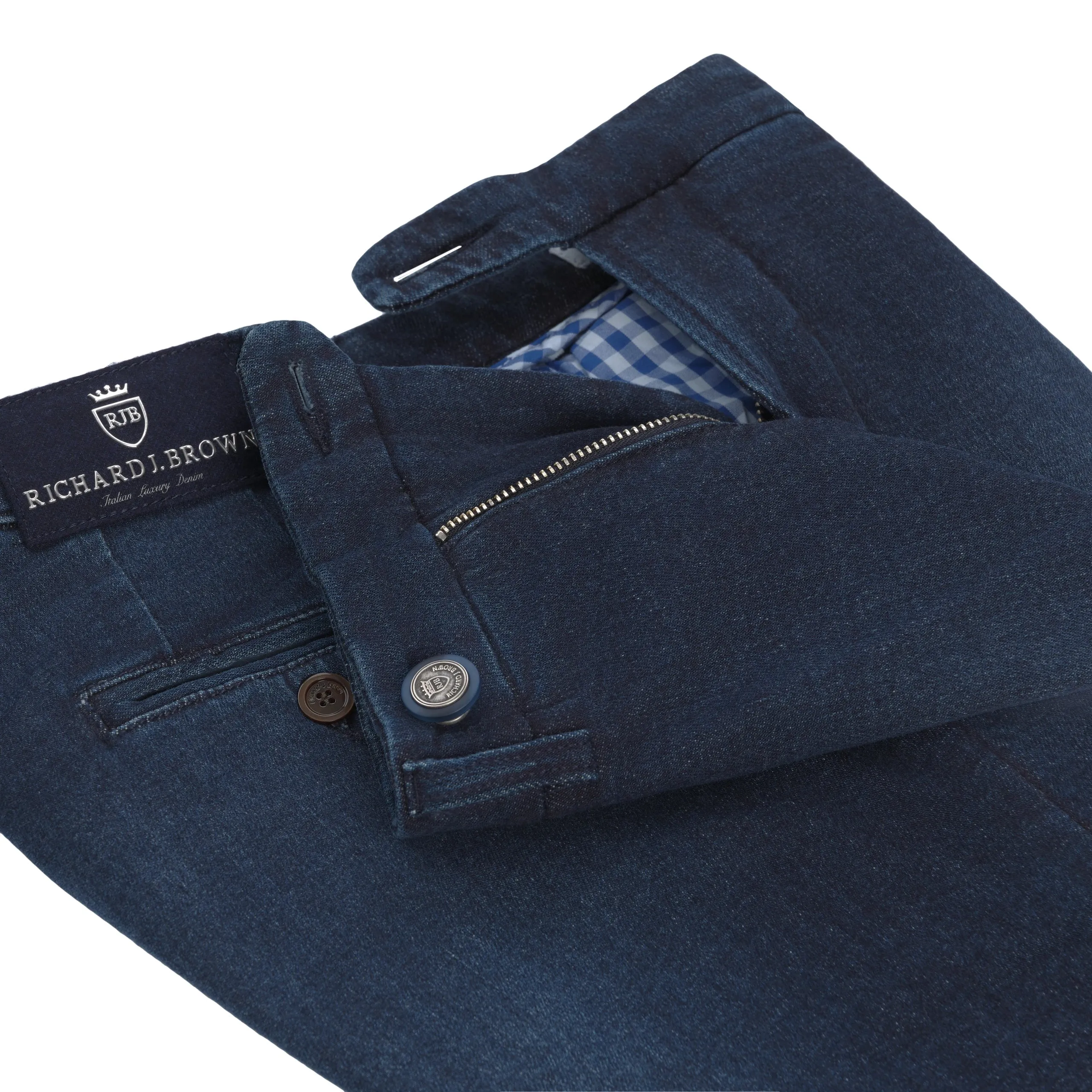 Denim Cotton Trousers in Dark Blue