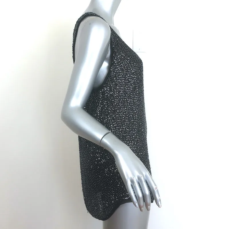 Diane von Furstenberg Pellina Sequined and Beaded Tank Top Black Size 8