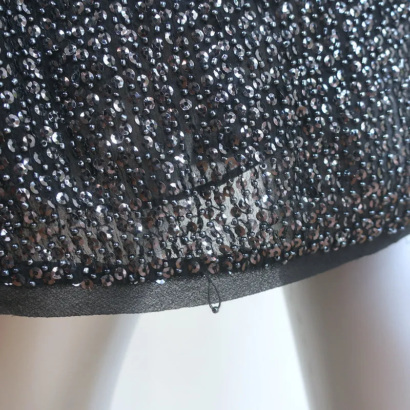 Diane von Furstenberg Pellina Sequined and Beaded Tank Top Black Size 8