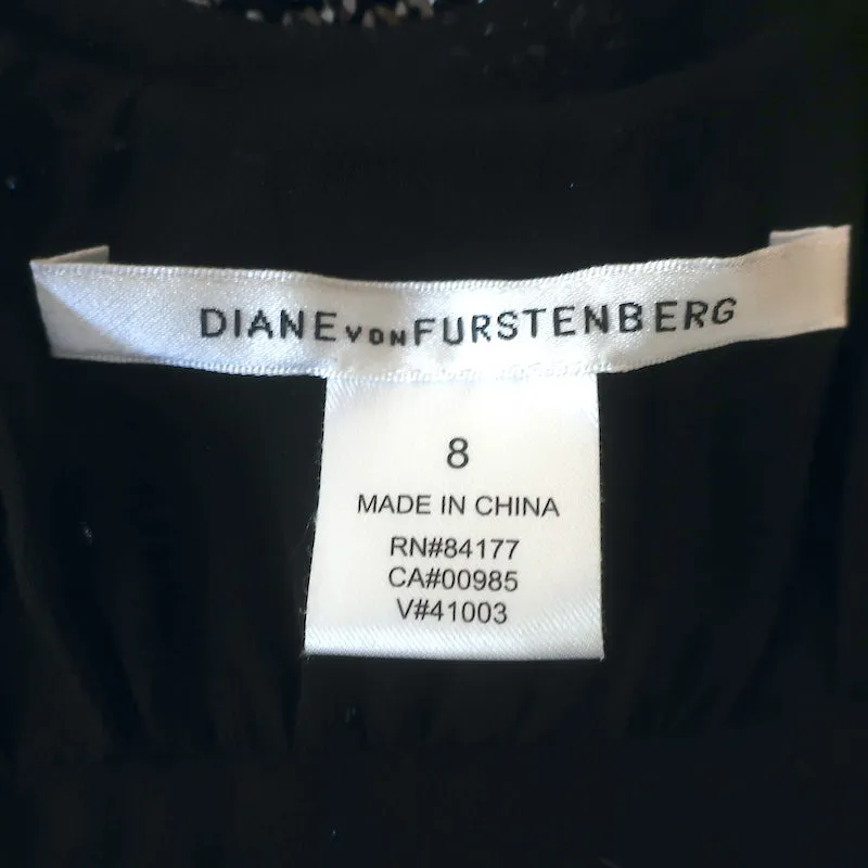 Diane von Furstenberg Pellina Sequined and Beaded Tank Top Black Size 8