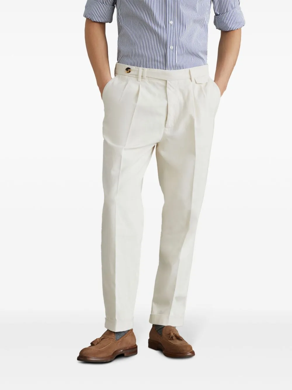 Double darts cotton trousers